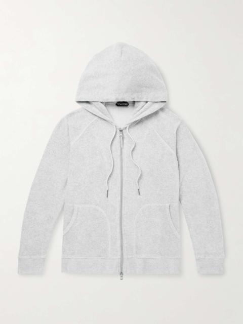 Slim-Fit Cotton-Blend Terry Zip-Up Hoodie