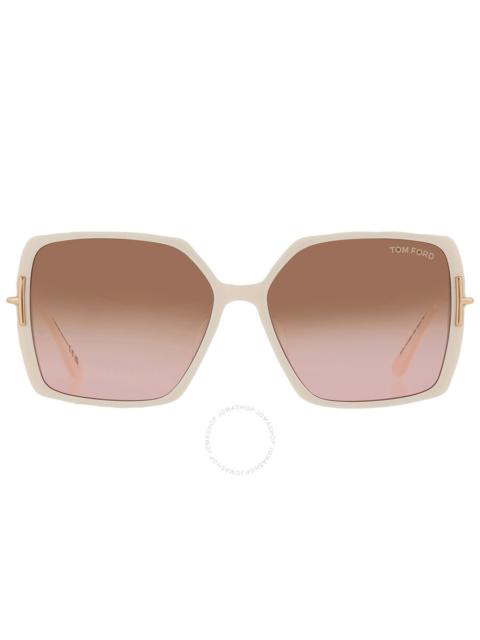 TOM FORD Tom Ford Joanna Shiny Deep Gold Butterfly Ladies Sunglasses FT1039-F 25F 59