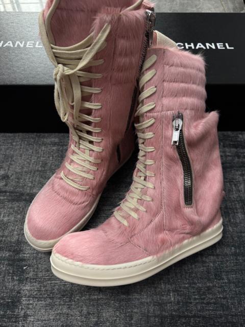 Rick Owens Rick Owens Pink Horsehair Riding Boots