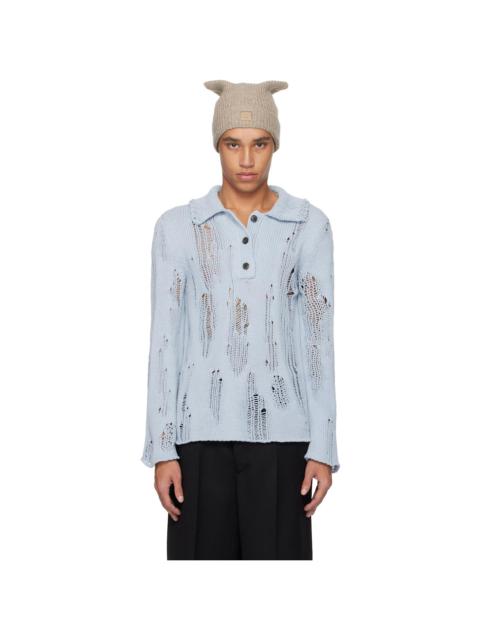 Acne Studios Blue Knit Polo