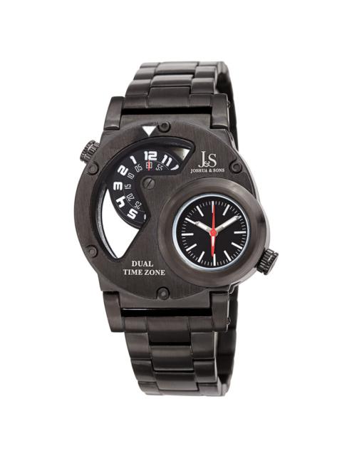 Other Designers Joshua and Sons Dual Time Quartz Black Dial Men's Watch JX143BK