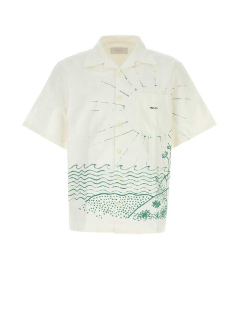 Prada Prada Men White Poplin Shirt