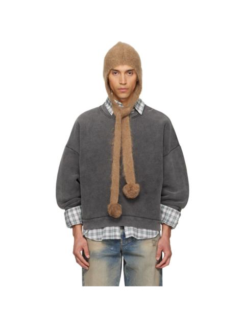 Acne Studios Tan Mohair Earflap Hood