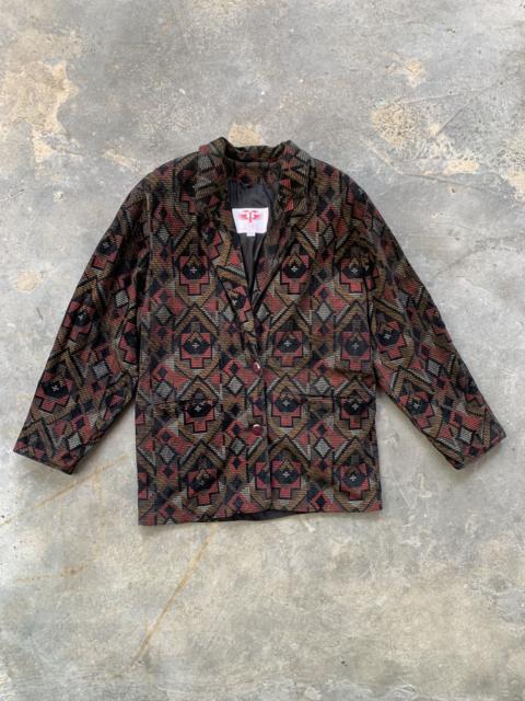 Other Designers Designer - Vintage Dita Martin Design Abstract Leather Blazer