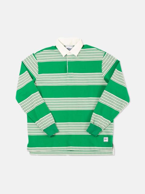 J. PRESS GREEN TRIPLE STRIPE RUGBY SHIRT - TRIM FIT