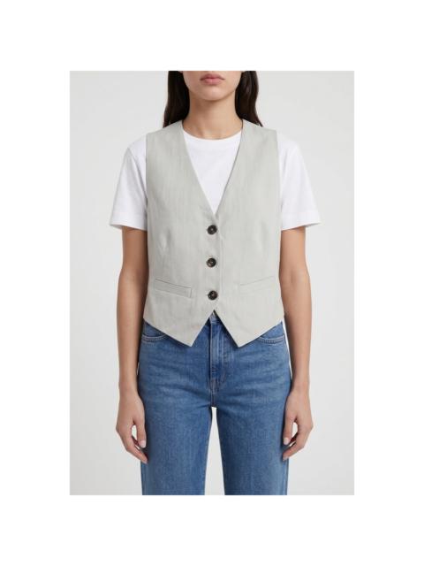 Brunello Cucinelli Brunello Cucinelli Wolight Grey Linen Blend Vest