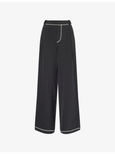 STINE GOYA Fluid Cady Double-Slider Wide-Leg Woven Trousers