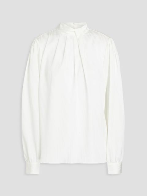 FRAME Gillian pleated jacquard top