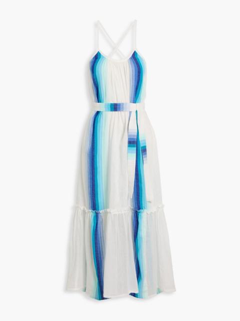 lemlem Teref striped cotton-blend gauze midi dress