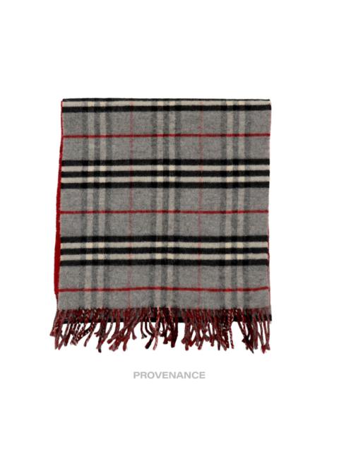 Burberry Scarf - Nova Check Cashmere Grey Red