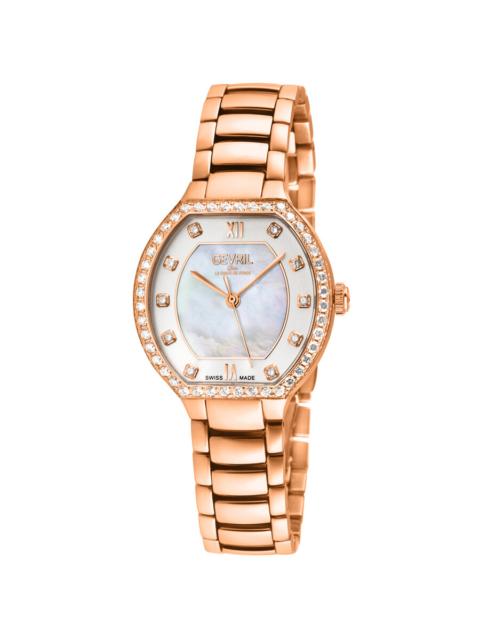 Other Designers Gevril Lugano Diamond Mother of Pearl Dial Ladies Watch 14251B