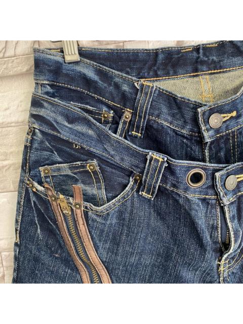 PPFM PPFM Double Waist Blue Denim Jeans