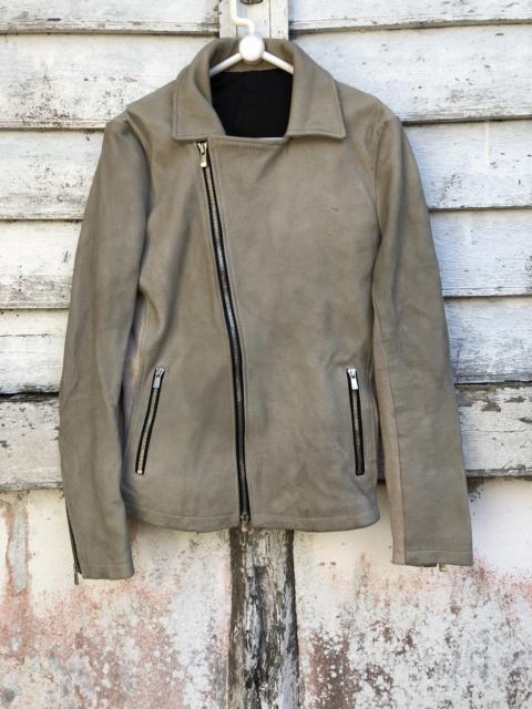 Other Designers Leather - No Id Goat Leather Hybrid Asymetrical Jacket