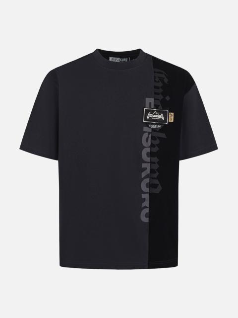EVISU Panel design with Multi Labels Relax Fit T-Shirt