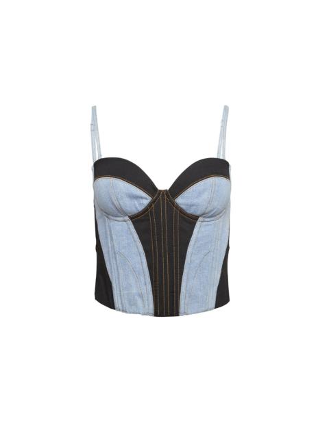 Fleur du Mal Two Tone Denim Bustier
