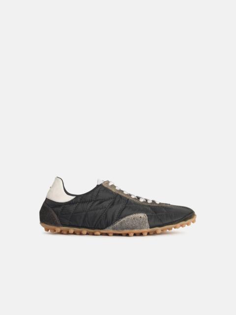 Maison Margiela SNEAKERS IN QUILTED FABRIC AND DARK GREEN SUEDE