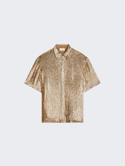 Dries Van Noten Cassidye Embroidered Shirt Gold