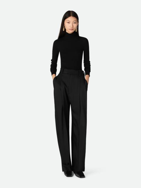 Bottega Veneta Viscose And Silk Twill Straight Trousers