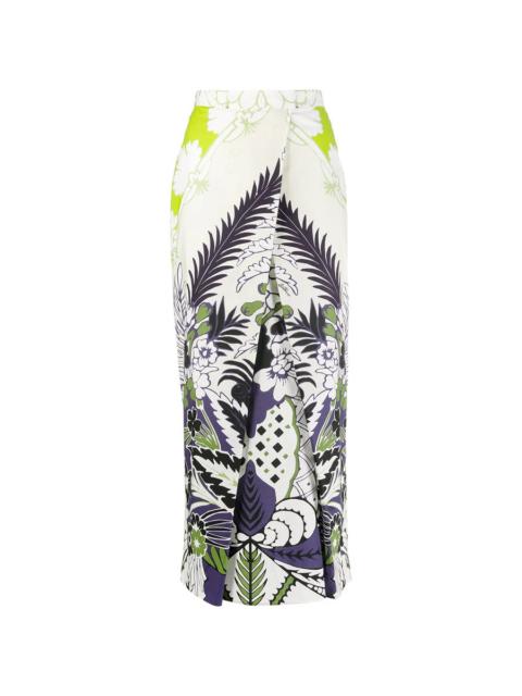 Valentino Valentino Garavani World Arazzo Print Midi Skirt