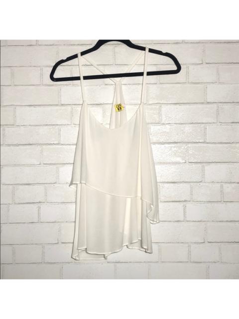 Other Designers Ella Moss White Flowy Overlay Tank Top