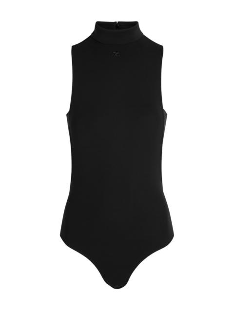 courrèges Courrèges Mock Neck Crepe Jersey Bodysuit