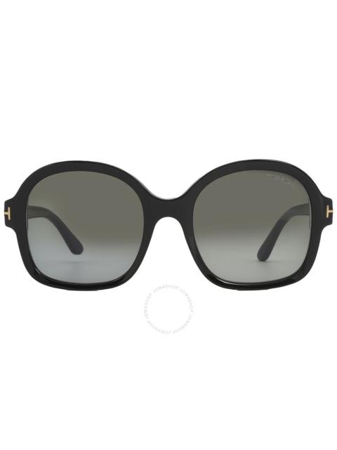 TOM FORD Tom Ford Hanley Smoke Gradient Square Ladies Sunglasses FT1034 01B 57