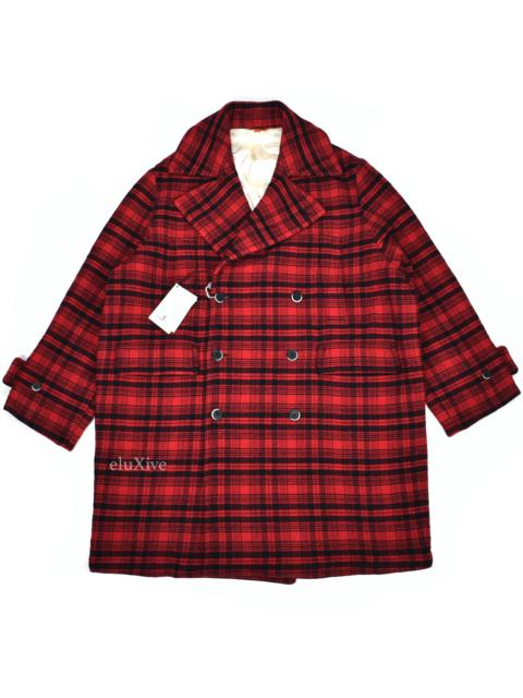 Other Designers Barena Red Plaid Wool Oversized Overcoat NWT