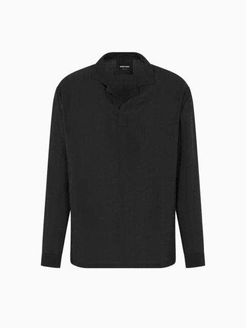 GIORGIO ARMANI JACQUARD CUPRO POLO SHIRT