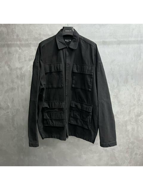 BALENCIAGA Balenciaga Black Solid-Color Collared Single-Breasted Loose-Fit Long-Sleeve Shirt