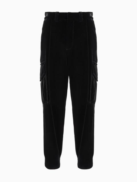 GIORGIO ARMANI Single-pleat velvet cargo trousers