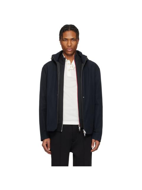 Moncler Navy Lacha Hooded Windbreaker Jacket