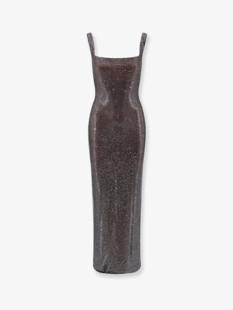 self-portrait Self-Portrait Long Dress with Rhinestones Silver