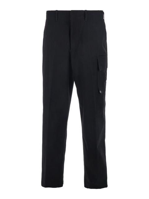 FENDI Fendi Men Black Pants With Cargo Pocket On The Side And Ff Embroidery On The Pocket In Cotton Man