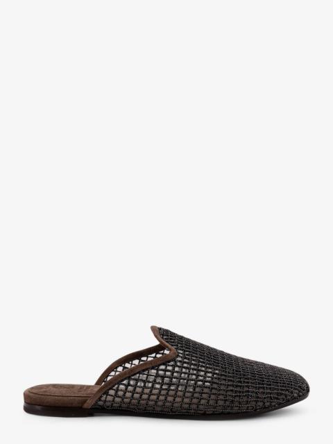 Brunello Cucinelli Brunello Cucinelli Mesh And Suede Sandals With Monili Details