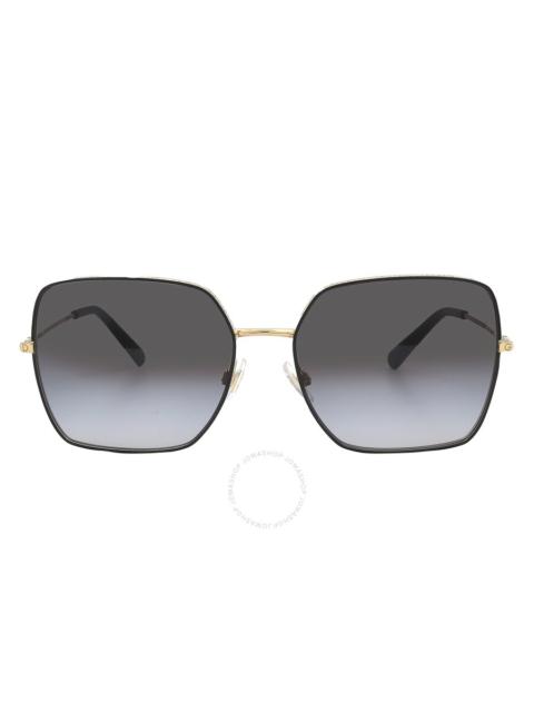 Dolce and Gabbana Grey Gradient Square Ladies Sunglasses DG2242 13348G 57