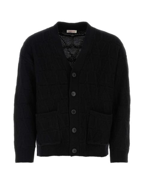 Valentino Valentino Garavani Men Black Wool Cardigan