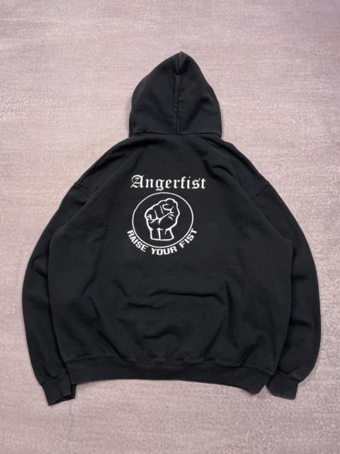 Other Designers Vintage - Rare 90s Hardcore Angerfist Raise Your Fist Band Hoodie