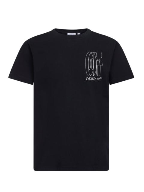 Off-White Off White Men Black Cotton Jersey Slim-Fit Printed T-Shirt