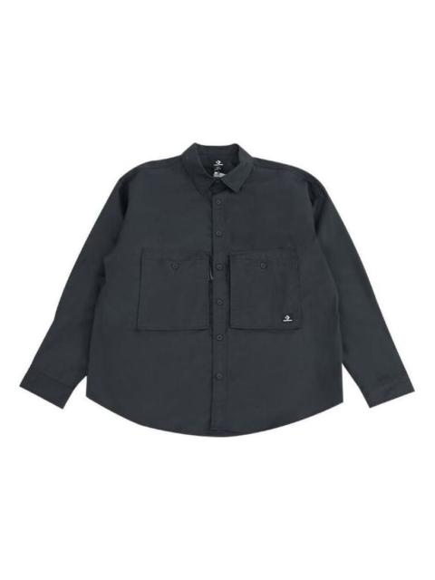 Converse Converse Cotton Long Sleeve Shirt 'Black' 10027258-A01