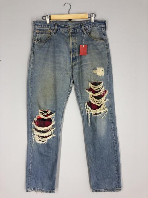 Other Designers Vintage - Vintage Levi's 501 Ripped Light Blue Jean Size 36