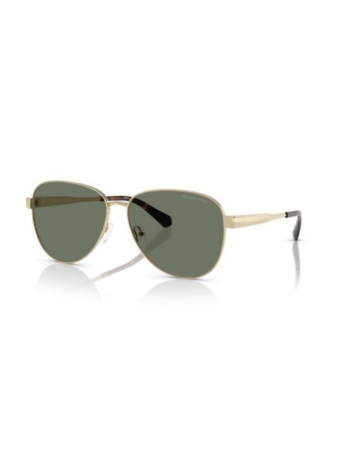 MICHAEL KORS Michael Kors Biarritz Green Pilot Ladies Sunglasses MK1160 10143H 61