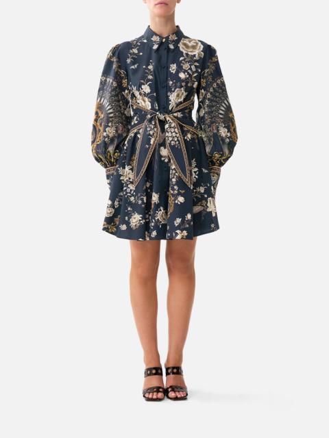 CAMILLA SHORT WAIST TIE SHIRT DRESS