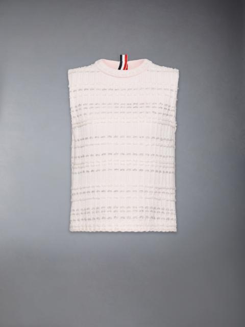 Thom Browne SEERSUCKER KNIT TWEED JACQUARD SHELL TOP