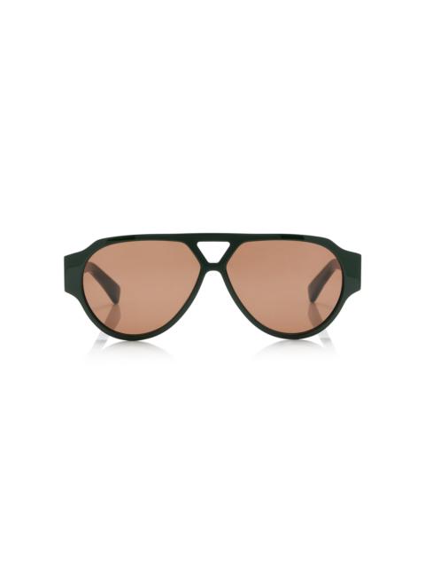 Bottega Veneta Studded Acetate Sunglasses green