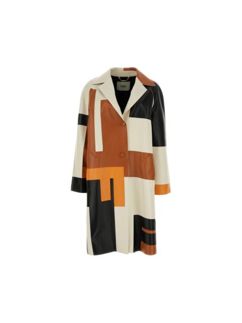 FENDI FENDI Multicolor Leather Overcoat New & Authentic (Women's s