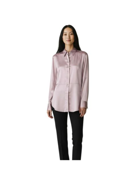 Brunello Cucinelli Brunello Cucinelli Mauve Silk Blend Long Sleeve Shirt