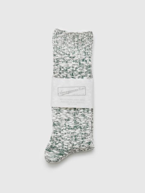 ANONYMOUSISM Light Slub Crew Sock in Green