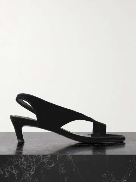 Suede slingback sandals Black