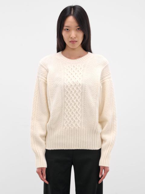 ANNA OCTOBER Ivory Wool Knit Cut-Out Sweater