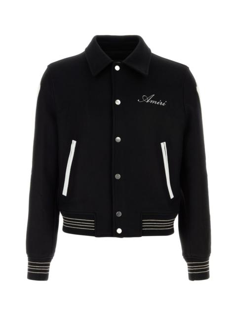 Amiri Men Black Wool Blend Bomber Jacket
